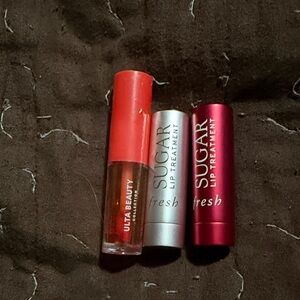 Ulta Beauty Lip Gloss and Fresh Sugar Lip Treatment Trio